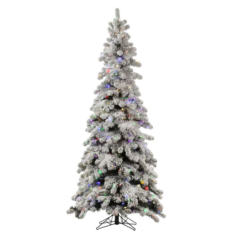 7' x 40" Flocked Kodiak Spruce Tree