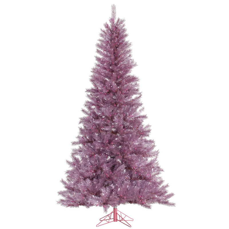 12' x 78" Orchid Pink Tinsel Tree