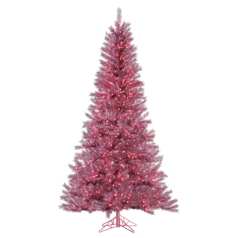 12' x 78" Orchid Pink Tinsel Tree