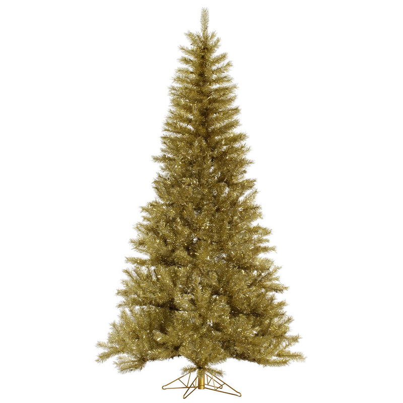 4.5' x 27" Gold/Silver Tinsel Tree