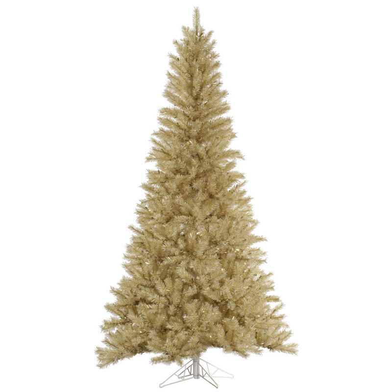 5.5' x 36" White/Gold Tinsel Tree