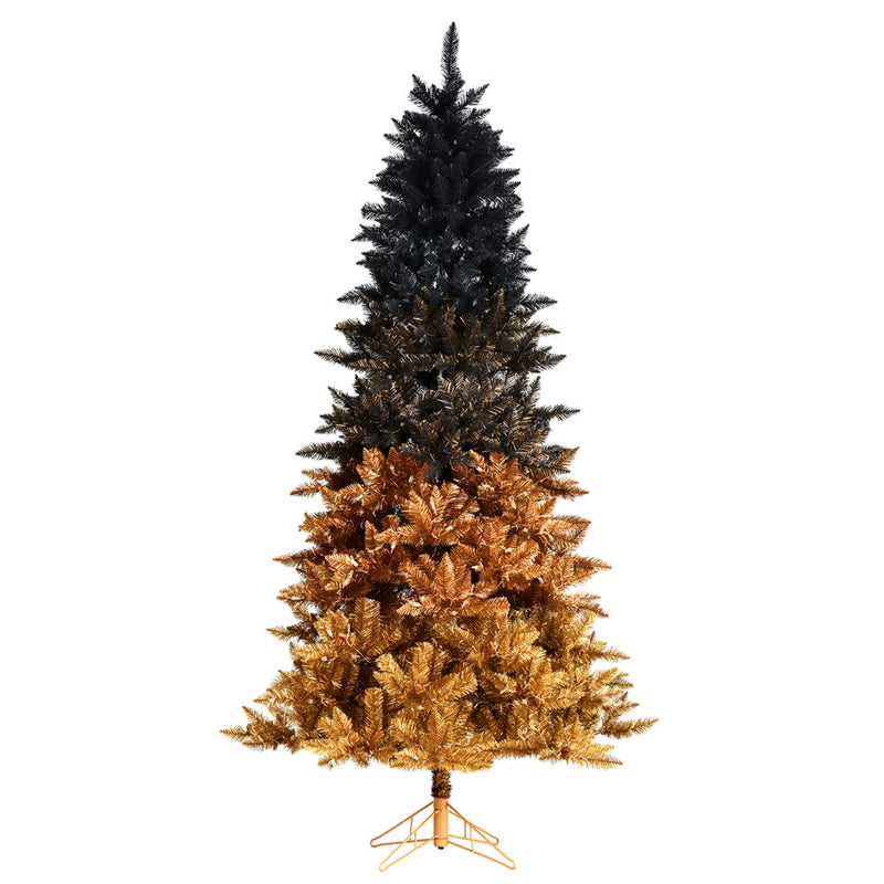 6.5' x 42" Black Gold Ombre Tree