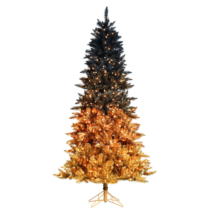 12' x 75" Black Gold Ombre Tree