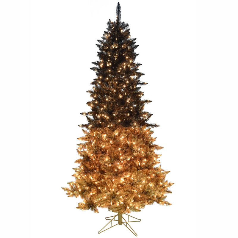 7.5' x 48" Black Gold Ombre Tree