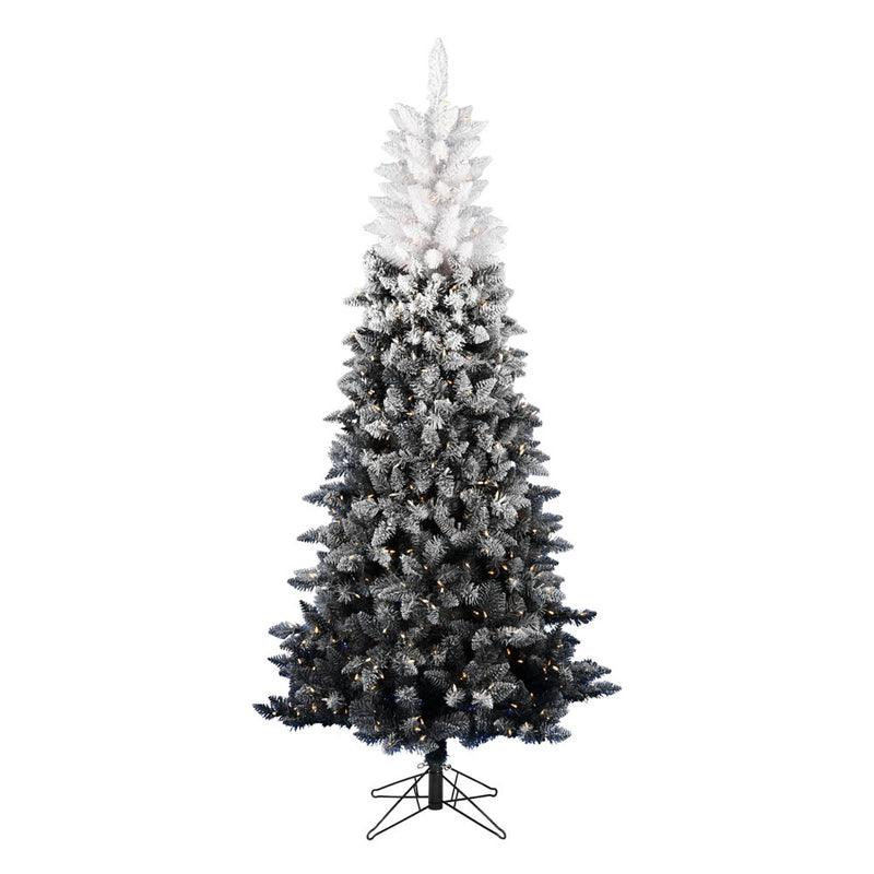 9' x 53" Frosted Black/ White Ombre Tree