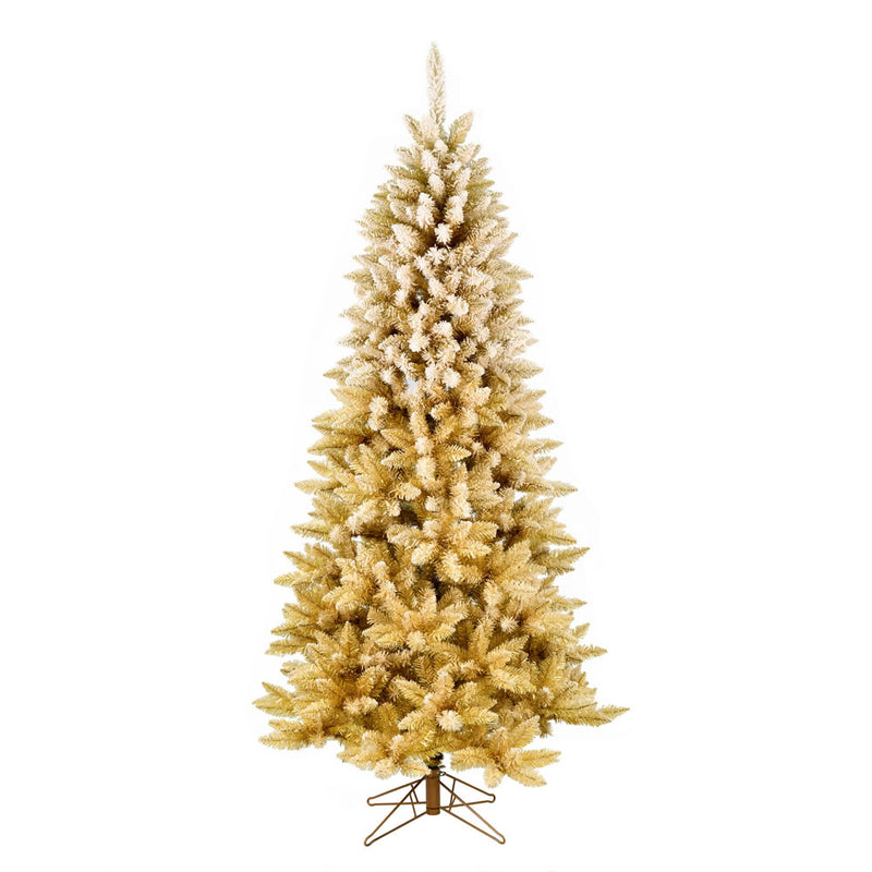 6.5' x 40" Frosted Gold Ombre Tree