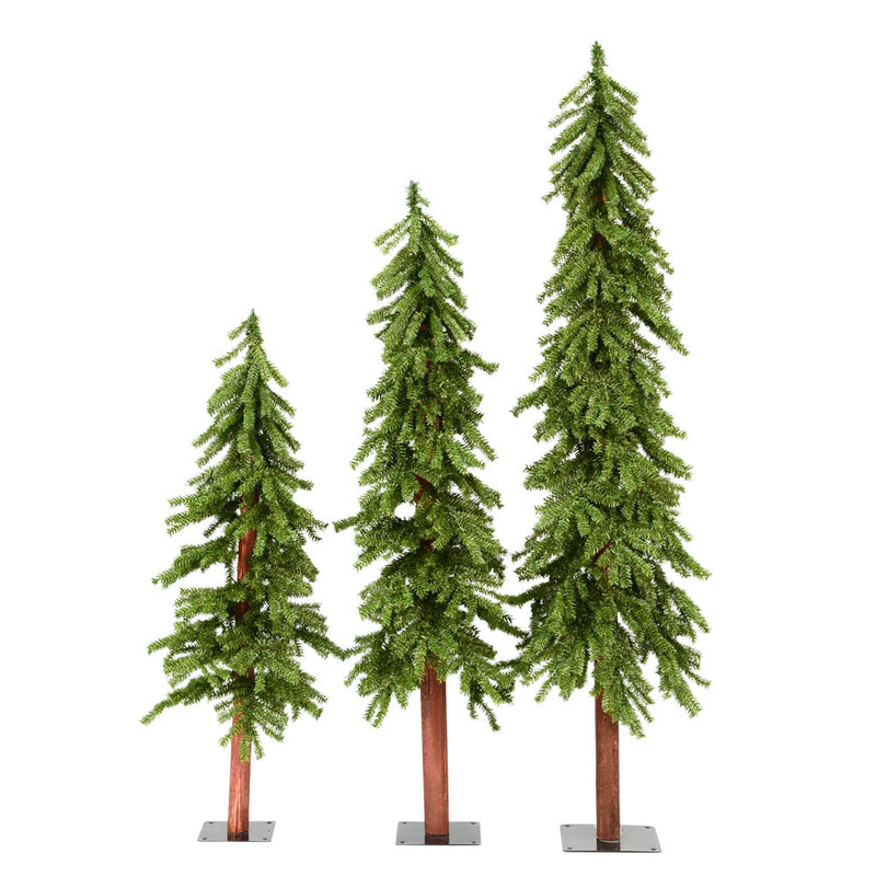 4' 5' 6' Natural Alpine Tree Set