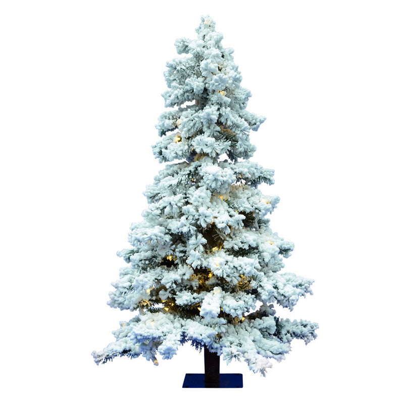 6' x 33" Flocked Spruce Tree