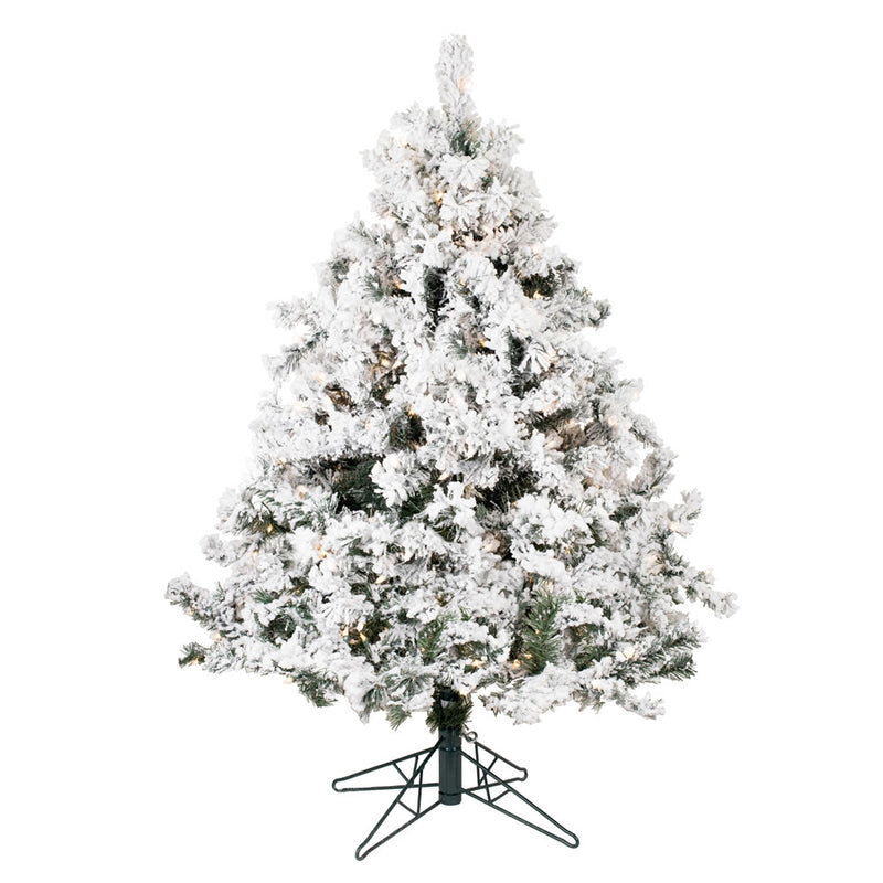 4.5' x 44" Flocked Alaskan Pine Tree