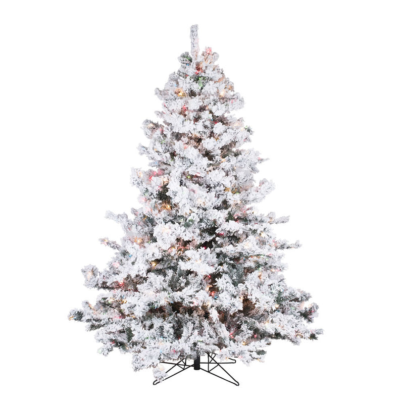 6.5' x 62" Flocked Alaskan Pine Tree