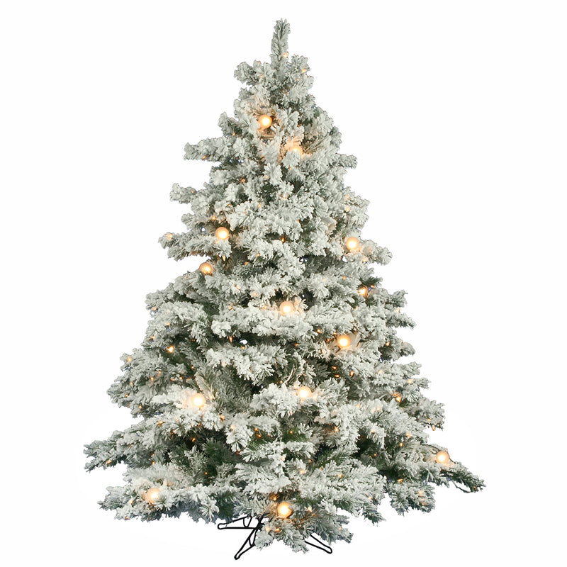 6.5' x 62" Flocked Alaskan Pine Tree