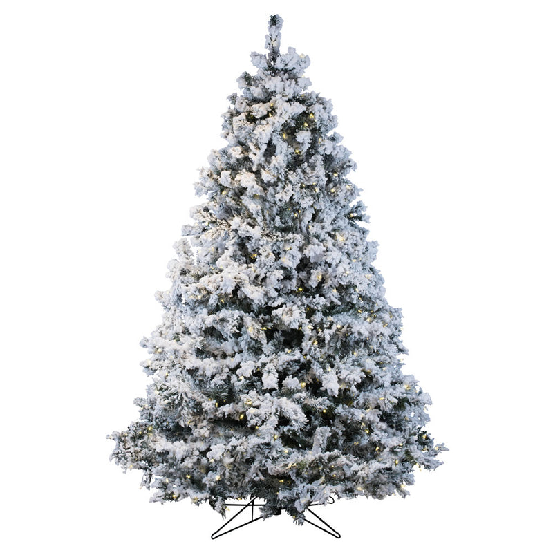 7.5' X 68" Flocked Alaskan Pine Tree