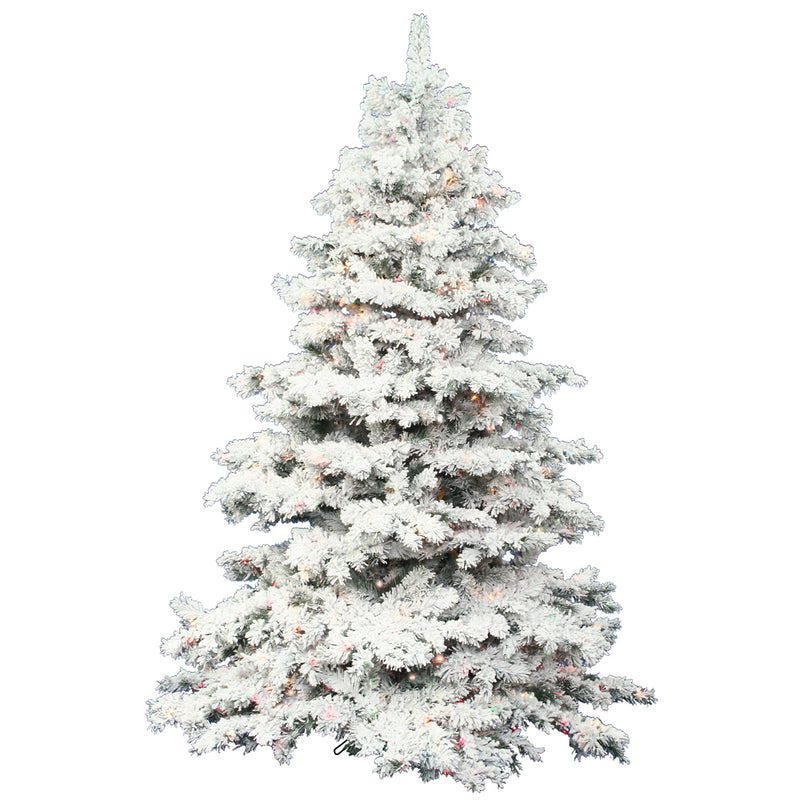 4.5' x 44" Flocked Alaskan Pine Tree