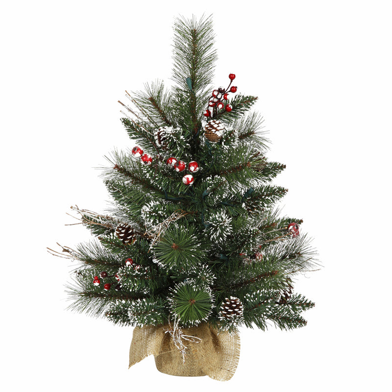 2' x 16" Snow Tip Pine & Berry Tabletop Tree