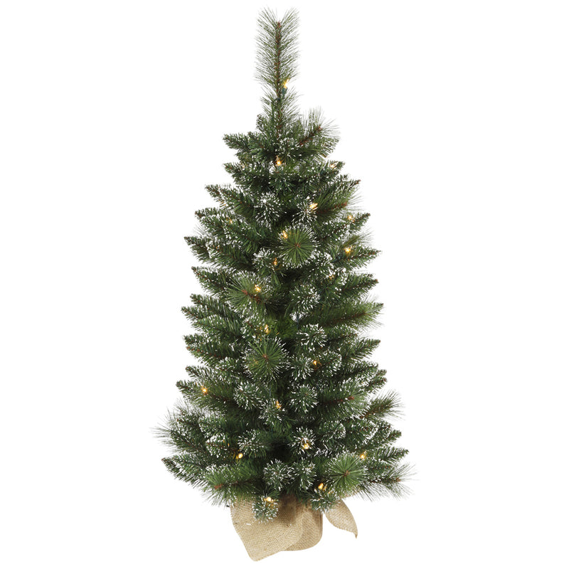 3' x 17" Mixed Snow Tip Pine Tabletop Tree