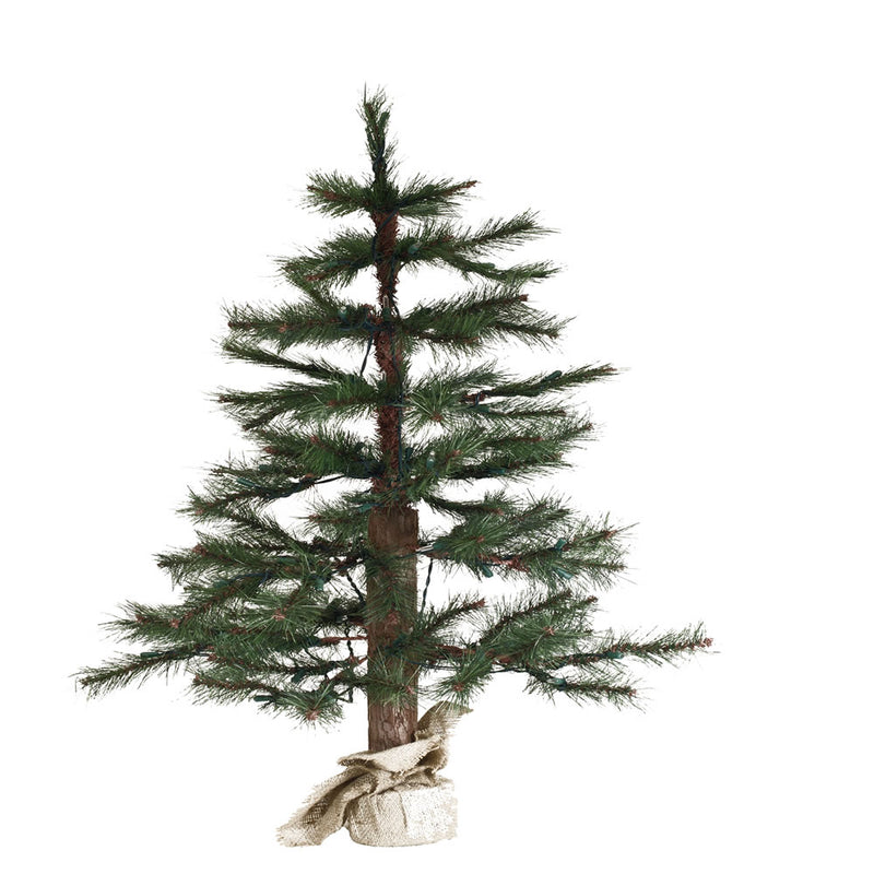 4' x27" Norwegian Pine Tabletop Tree with Burlap Base