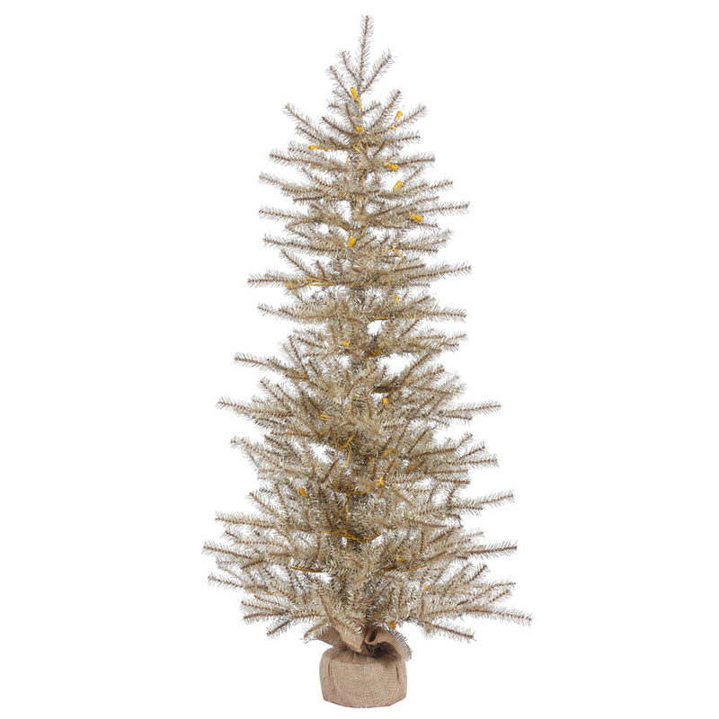 48" x 27" Mocha Tinsel Tabletop Tree