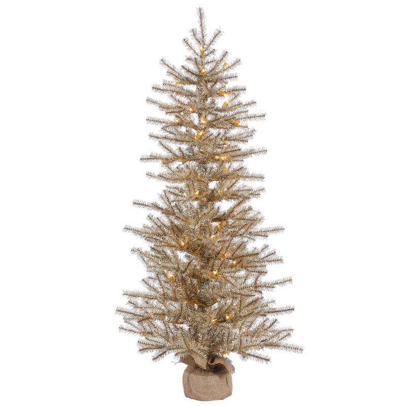 24" x 18" Mocha Tinsel Tabletop Tree