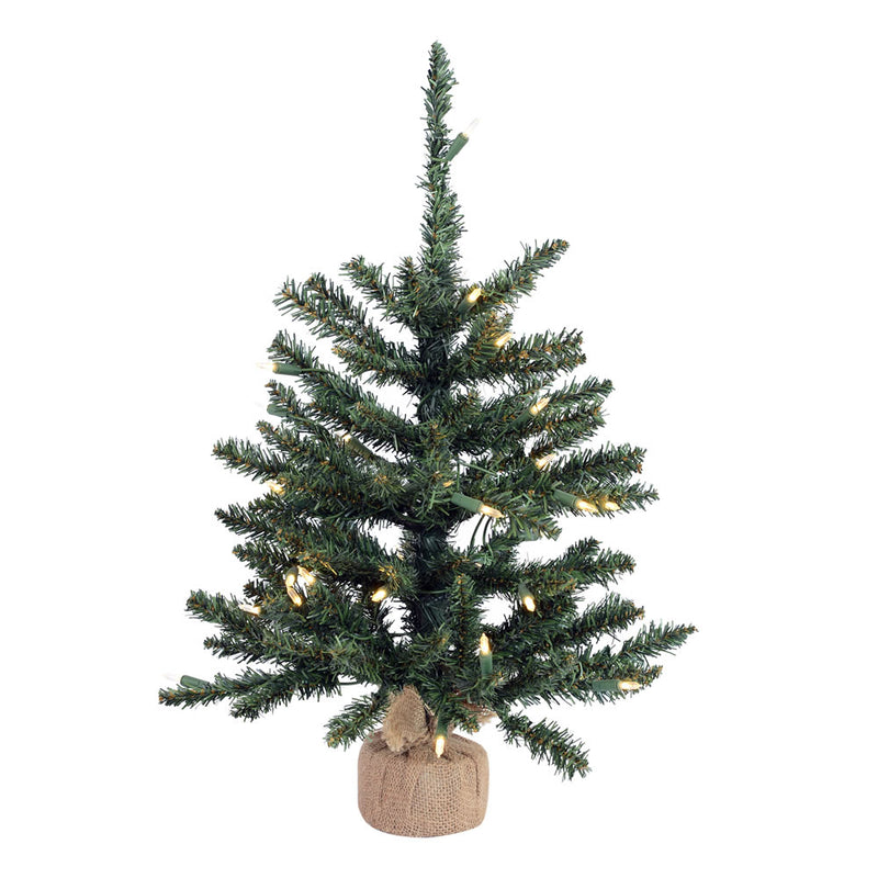 24" Anoka Pine Tabletop Tree with Burlap Base