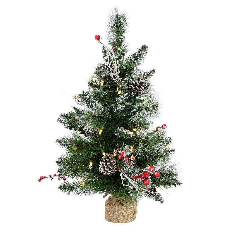 2' x 16" Snow Tip Pine & Berry Tabletop Tree