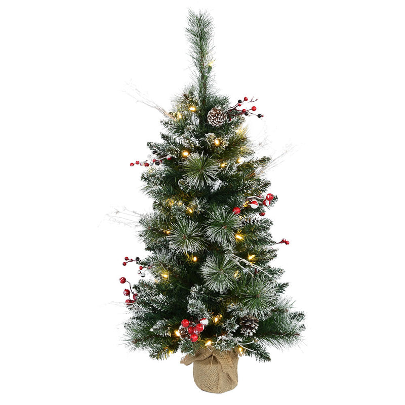 3' x 17"  Snow Tip Pine & Berry Tabletop Tree