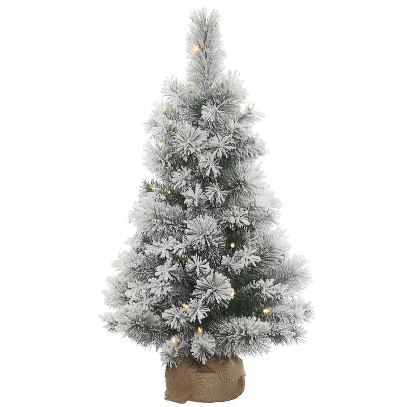 24" x 15" Flocked Kersey Pine Tabletop Tree