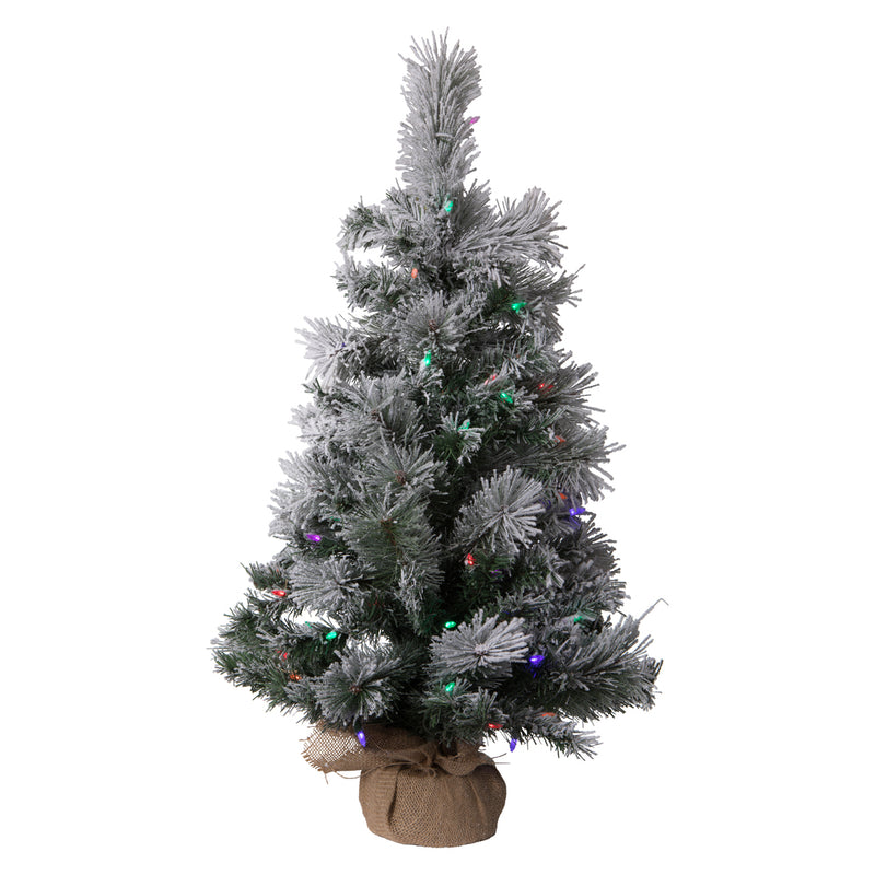 36" x 20" Flocked Kersey Pine Tabletop Tree