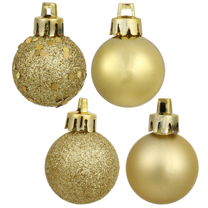 2.4" Luxe Gold Ornament Assortment Pack of 60