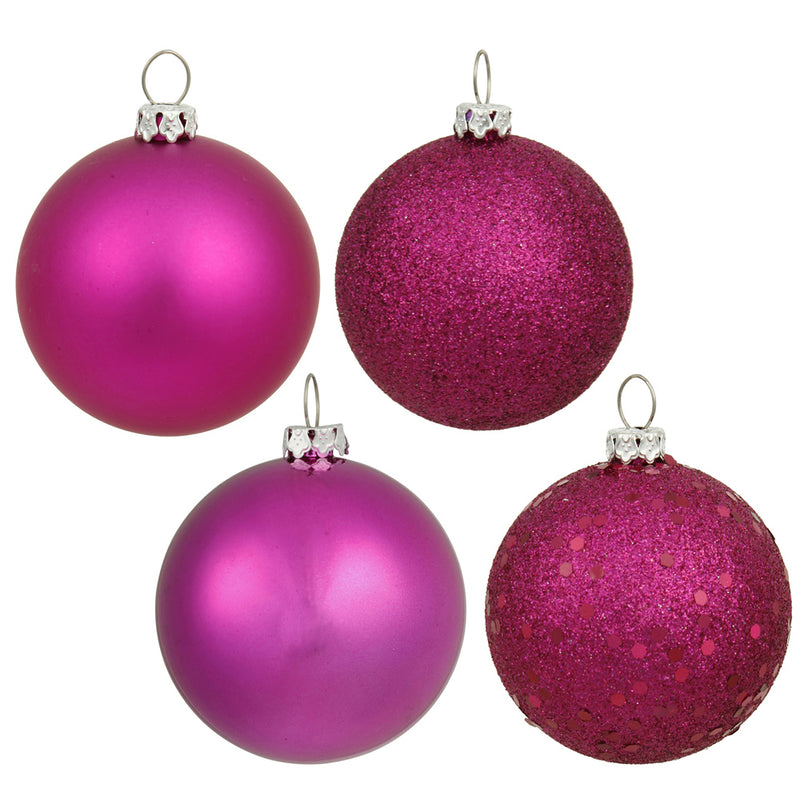 2.4" Magenta Ornament Assortment Pack of 60