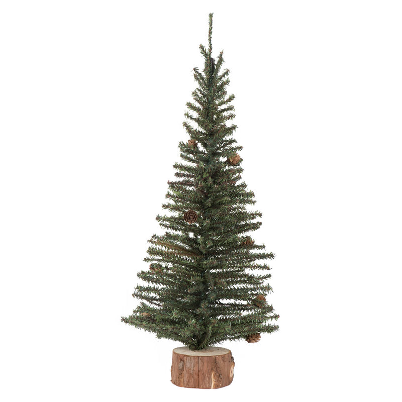 24" Carmel Pine Tabletop Tree with Wood Base