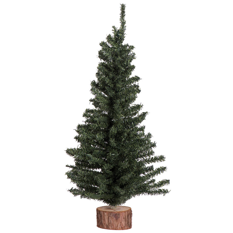 12" Mini Pine Tabletop Tree with Wood Base