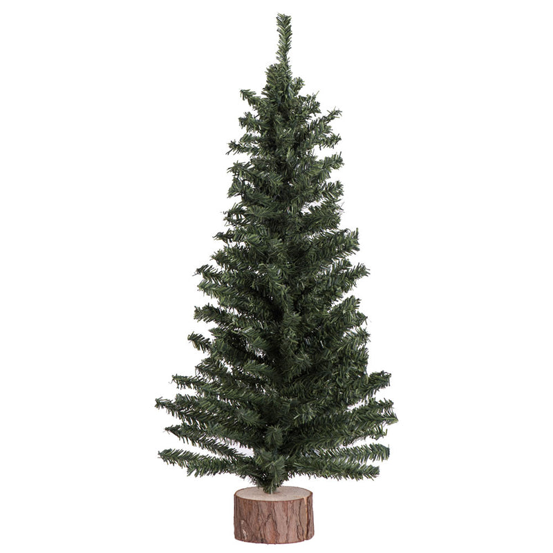 18" Mini Pine Tree Tabletop Tree with Wood Base