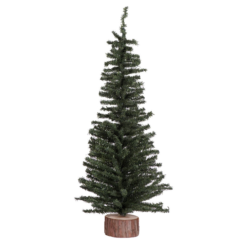 24" Mini Pine Tabletop Tree with Wood Base