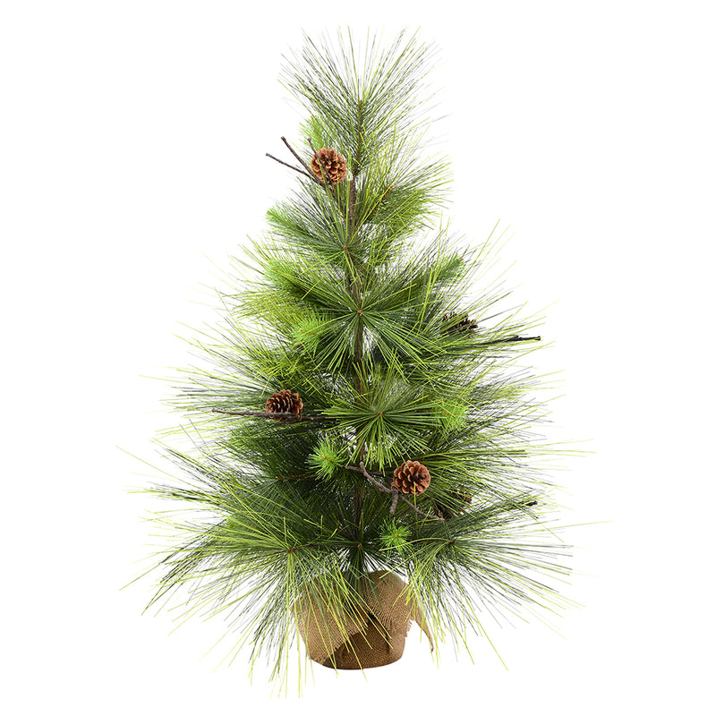 Boulder Pine Tabletop Tree with Burlap Base