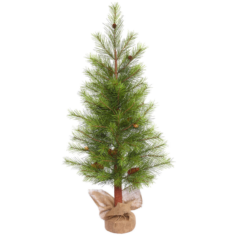 4' x 25" White Pine Tabletop Tree with Cones