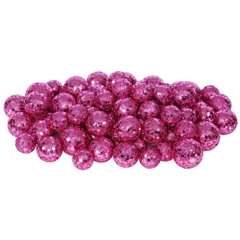 20-25-30MM Glitter Ball Ornaments 72 per Bag  (Various Color Options)