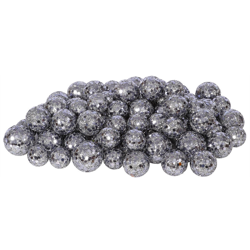 20-25-30MM Glitter Ball Ornaments 72 per Bag  (Various Color Options)