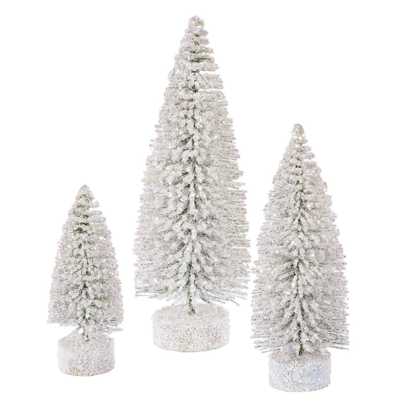 Glitter Oval Tree Set of 3 (5",7",9")