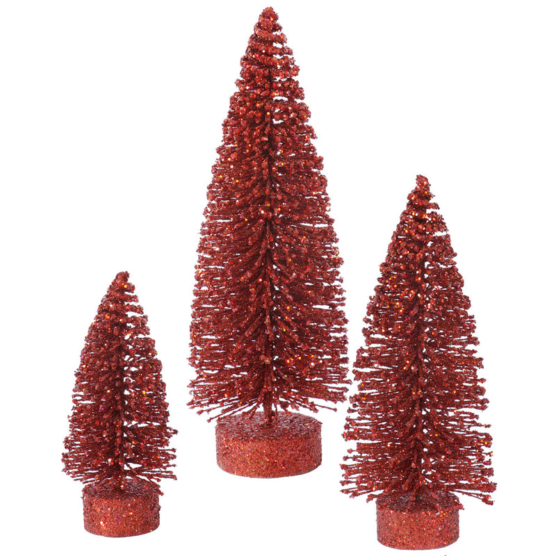 Glitter Oval Tree Set of 3 (5",7",9")