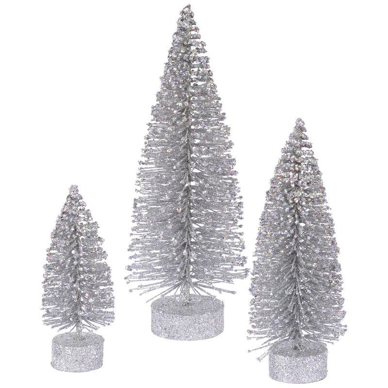 Glitter Oval Tree Set of 3 (5",7",9")