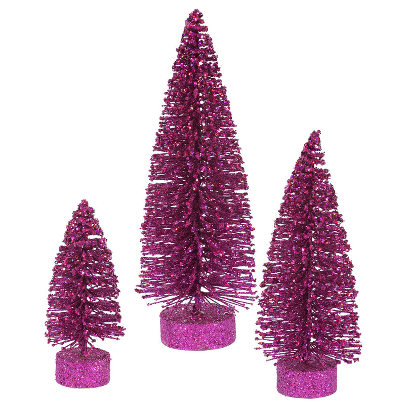 Glitter Oval Tree Set of 3 (5",7",9")