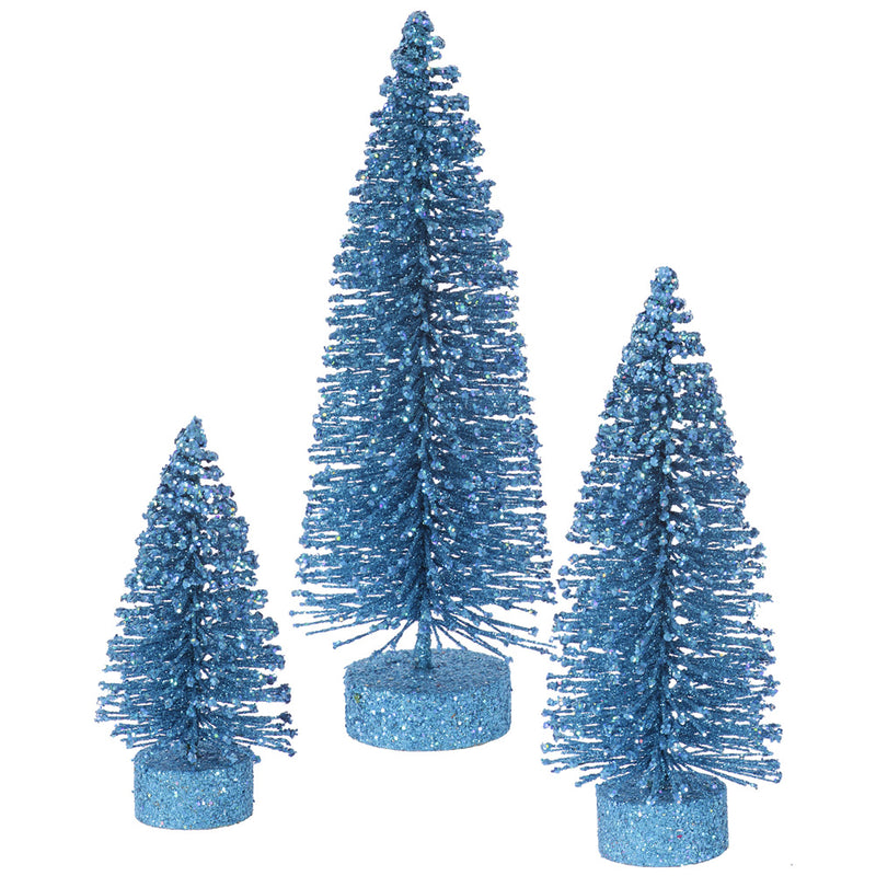 Glitter Oval Tree Set of 3 (5",7",9")