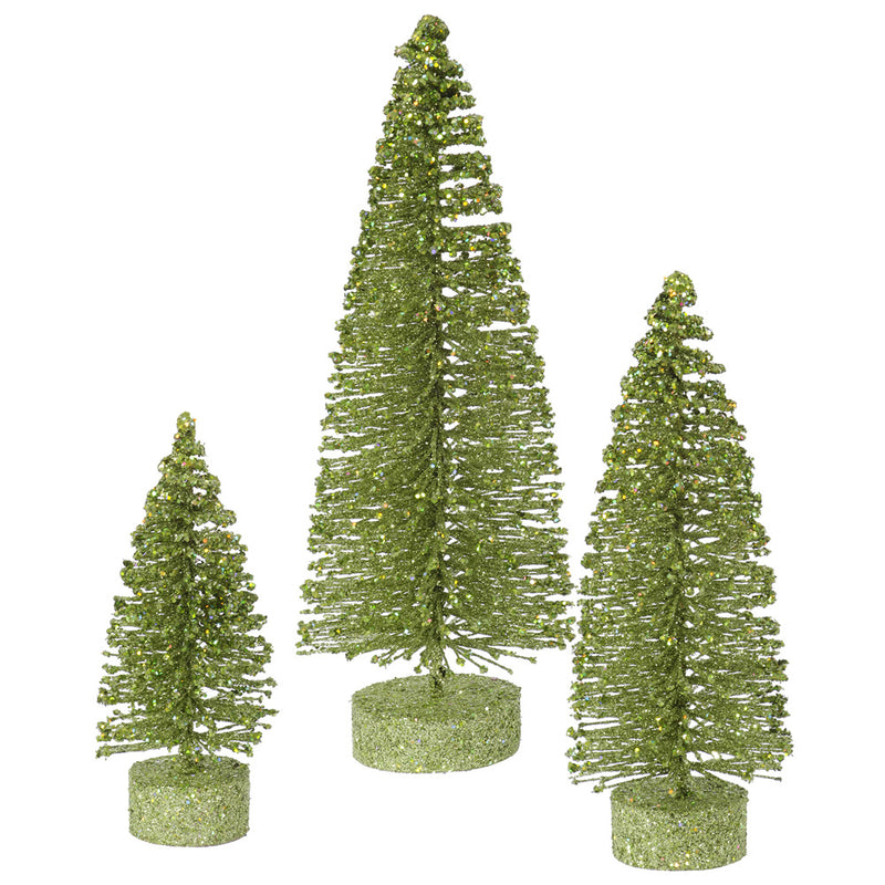 Glitter Oval Tree Set of 3 (5",7",9")