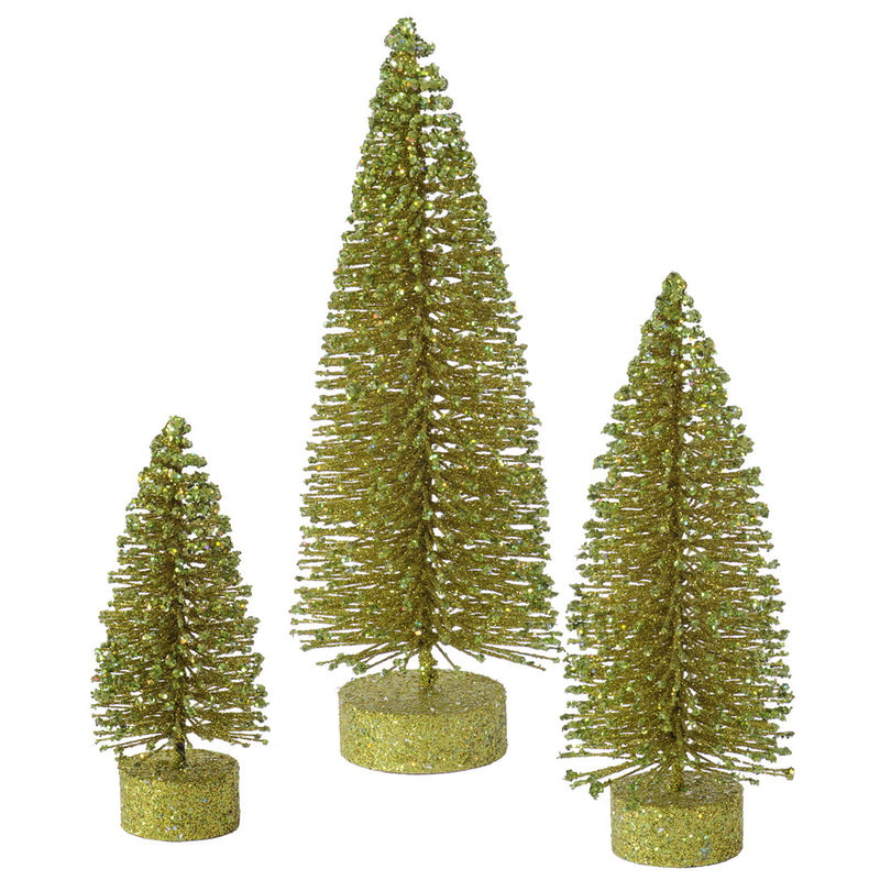 Glitter Oval Tree Set of 3 (5",7",9")