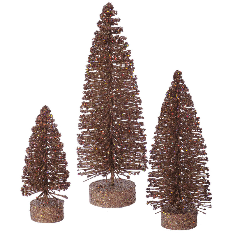 Glitter Oval Tree Set of 3 (5",7",9")