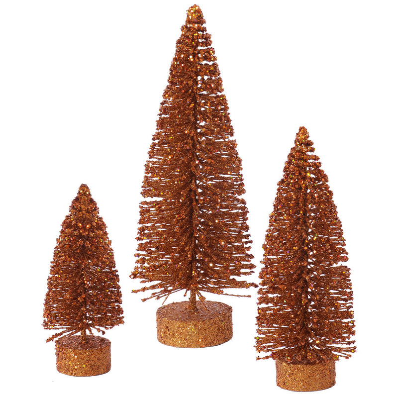 Glitter Oval Tree Set of 3 (5",7",9")