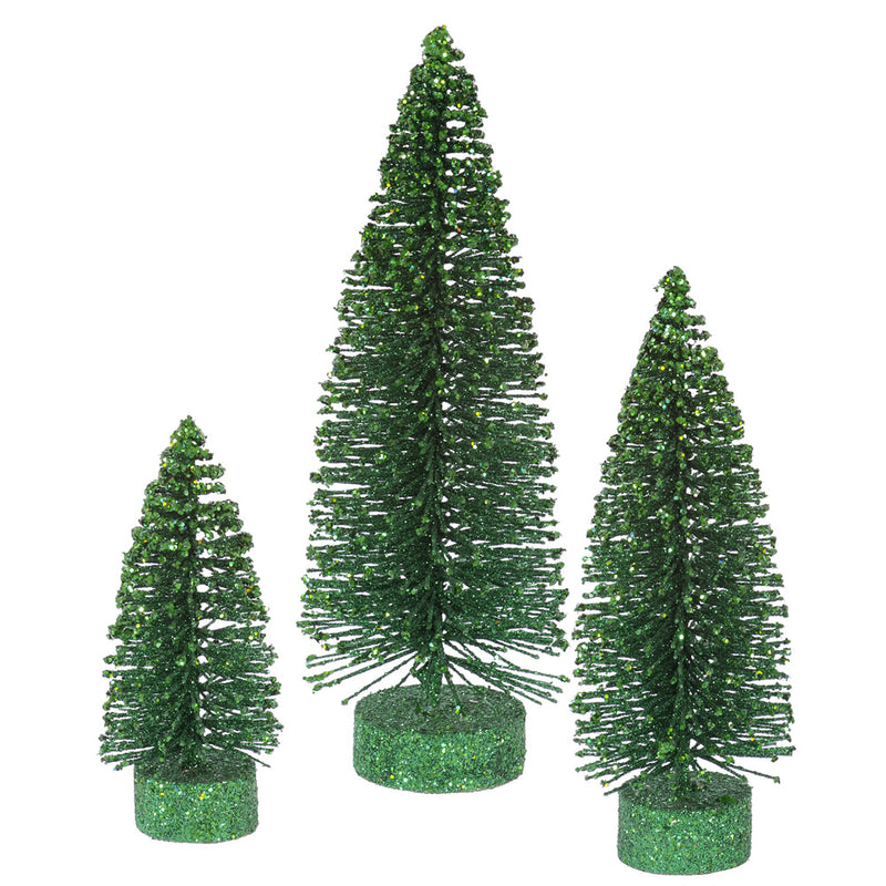 Glitter Oval Tree Set of 3 (5",7",9")