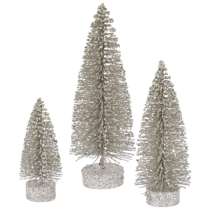 Glitter Oval Tree Set of 3 (5",7",9")