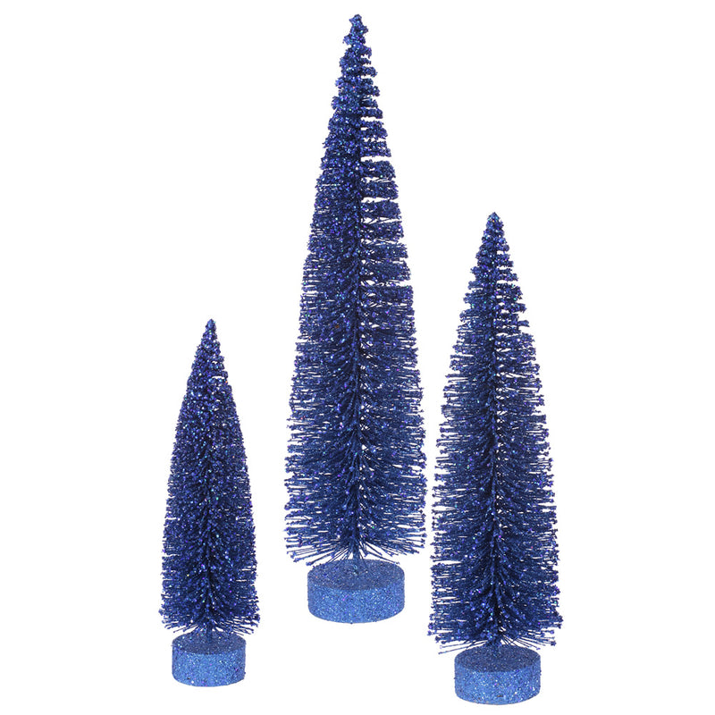 Glitter Oval Tabletop Trees Set of 3 (12",16",20")