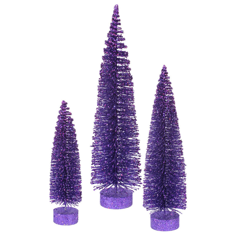 Glitter Oval Tabletop Trees Set of 3 (12",16",20")